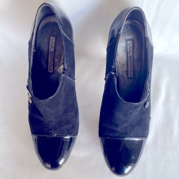 Via Spiga Beautiful Vintage  Unique Sexy Suede/Leather Black Bootie 9MLate 1990’ - Picture 9 of 15
